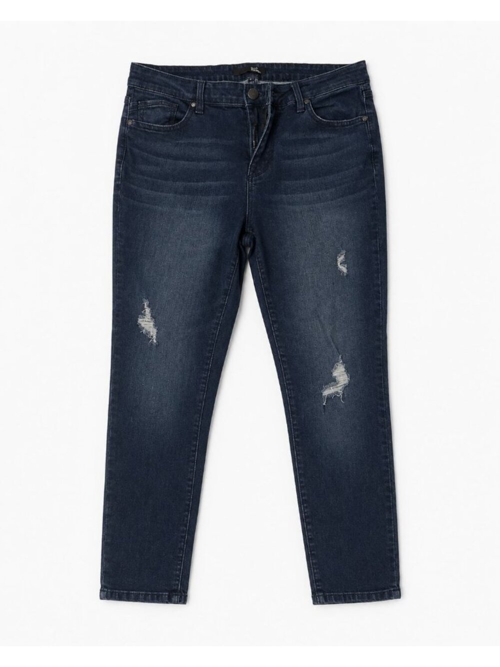 1822 Denim Women's Dark Wash Distressed Slim Jeans Size 32 Stretch Denim